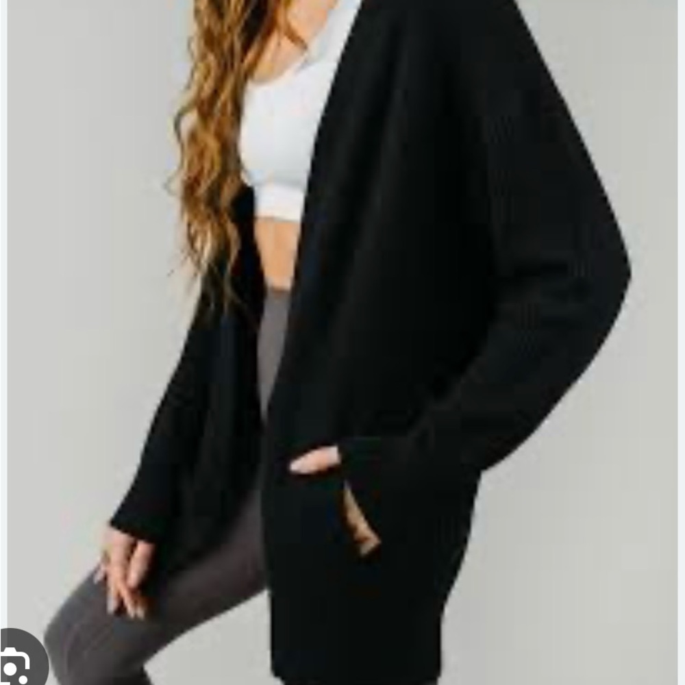 Zyia black Petra cardigan boho chunky small